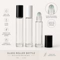 10ml Clear Glass Roller Bottle with Glass Roll-On Ball