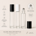 10ml Clear Glass Roller Bottle with Metal Roll-On Ball