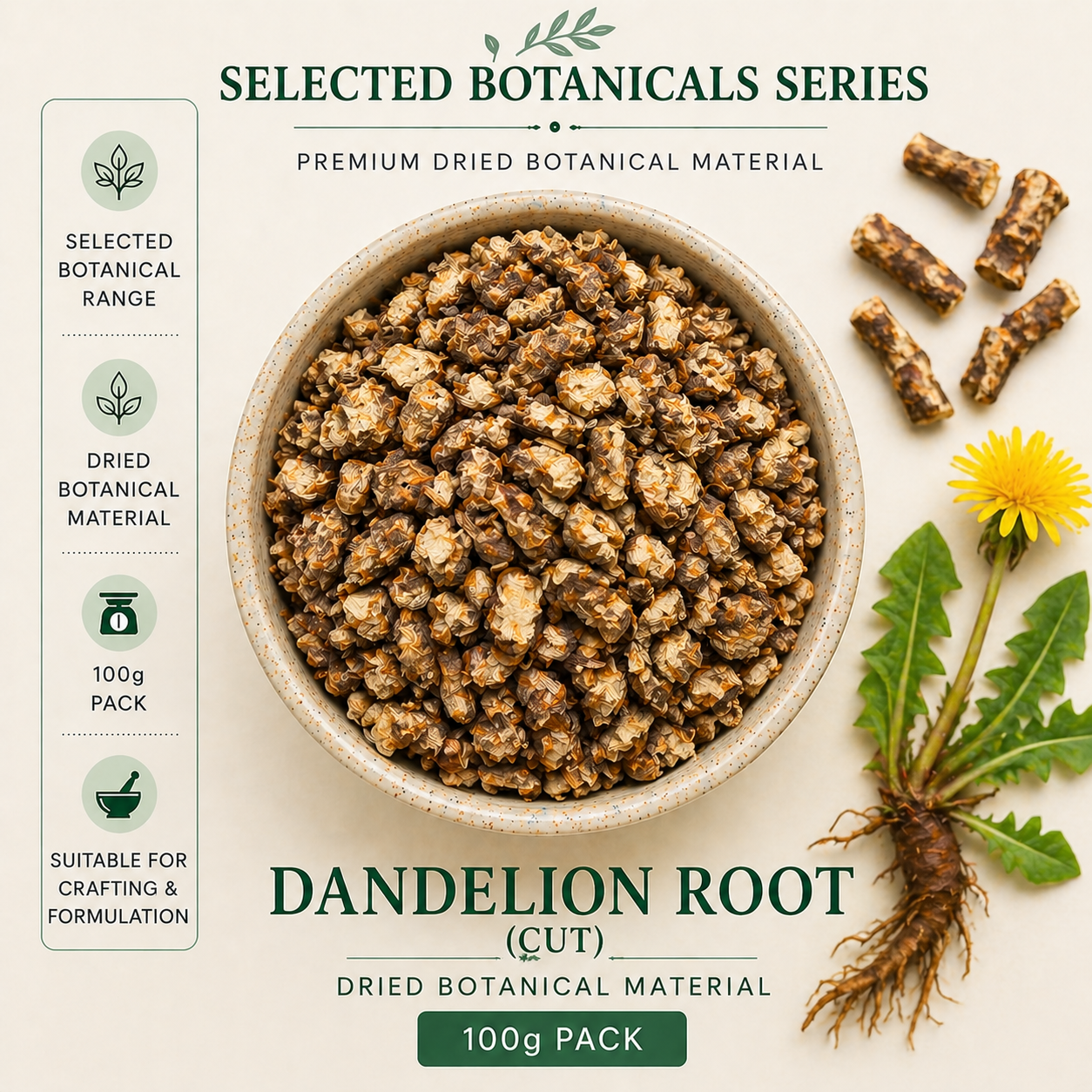 Dandelion Root - Selected Botanicals Series (100G)