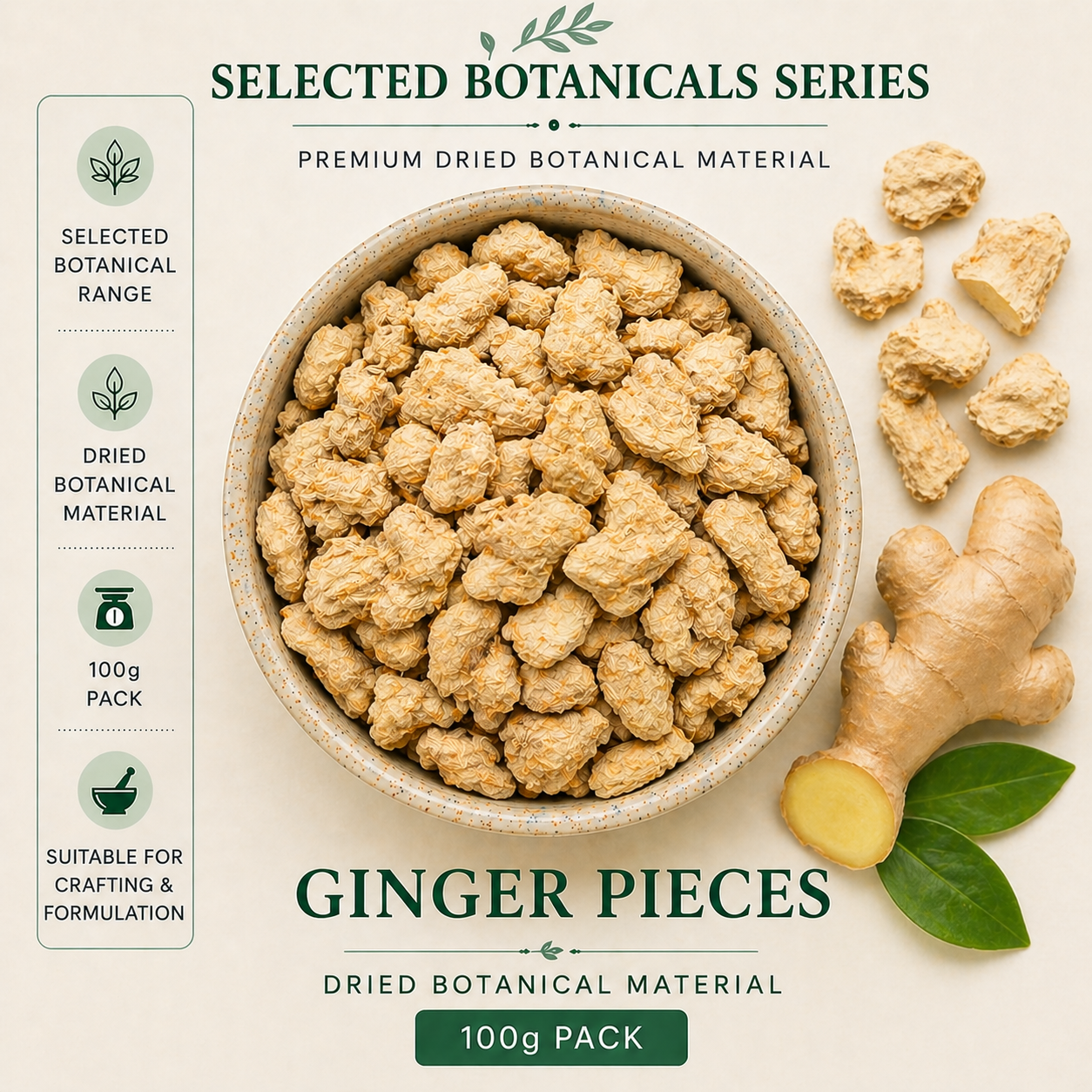 Ginger Pieces - Selected Botanicals Series (100G)