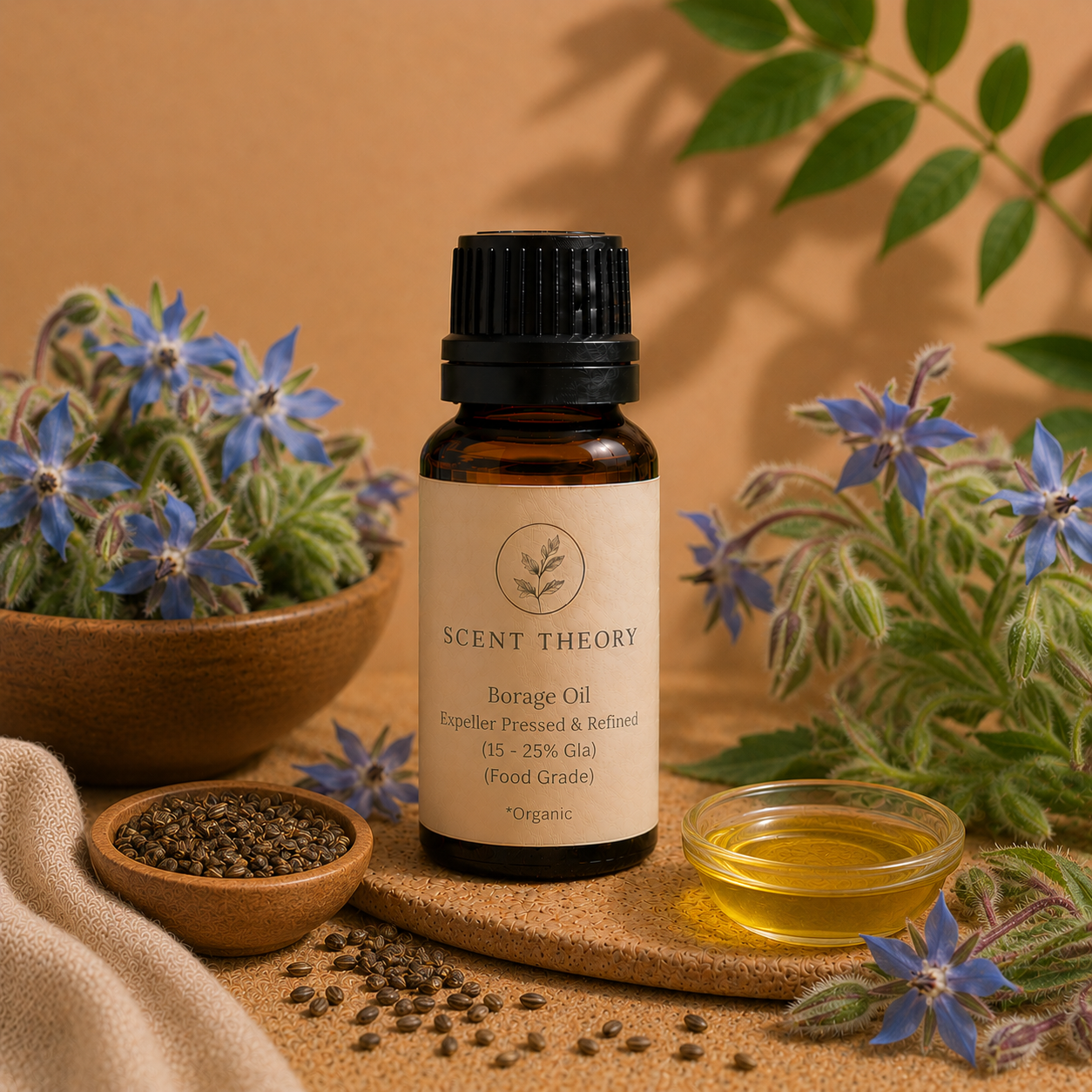 Borage Oil, Expeller Pressed & Refined (15 - 25% Gla) (Food Grade)